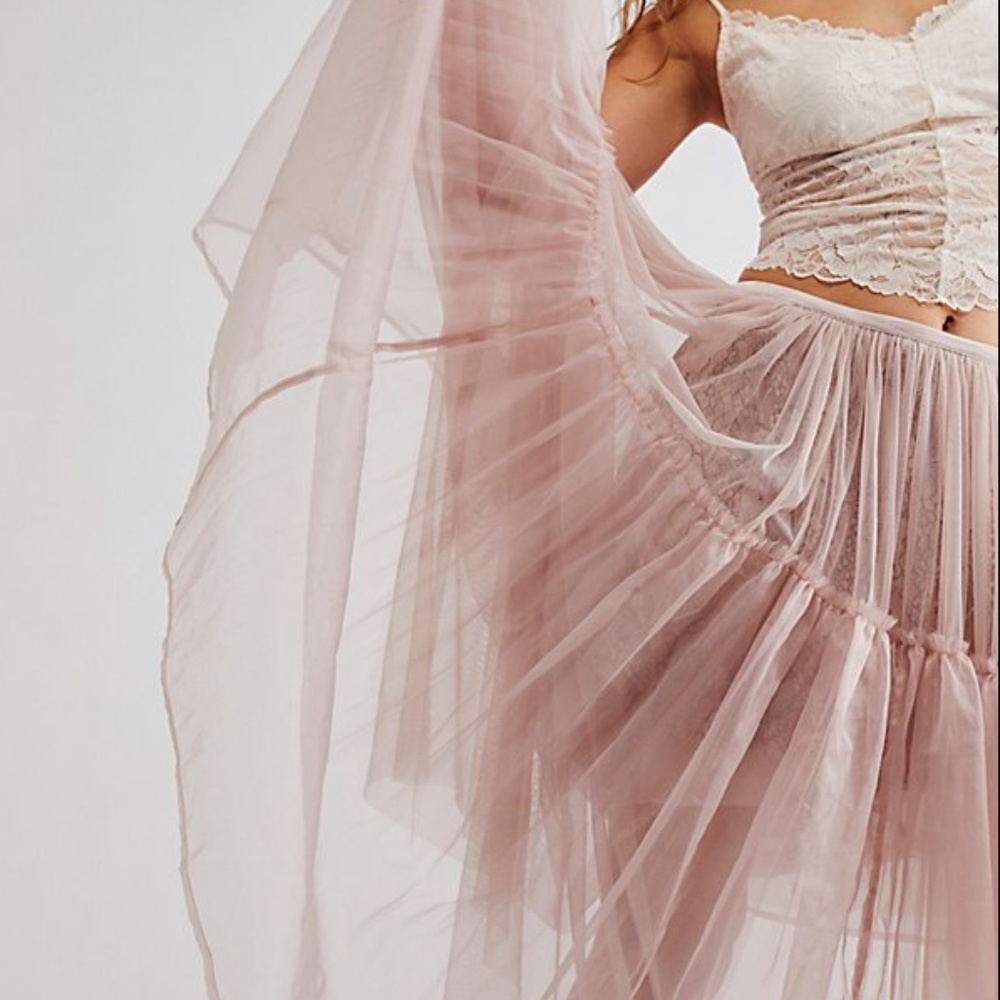 Free People X Brenda Knight Anne Tulle Skirt-A710